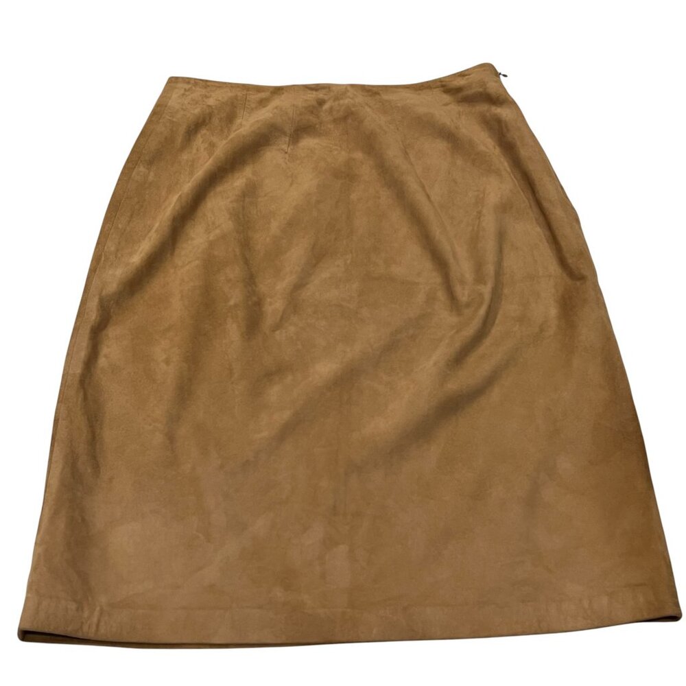 Peter Cohen Vtg Lightweight Suede Leather Pencil Skirt, Camel Brown, M